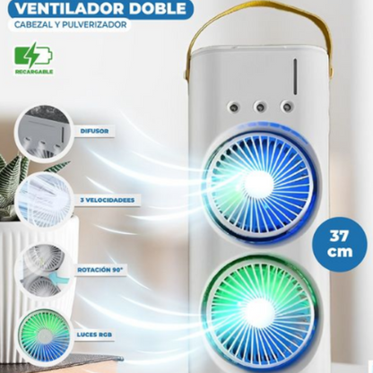 Flowbreeze™ Ventilador doble aire frío Humidificador